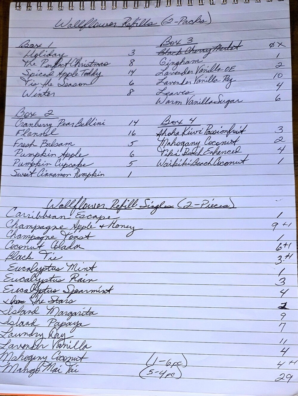FOR DEBI - WALLFLOWER REFILLS LIST